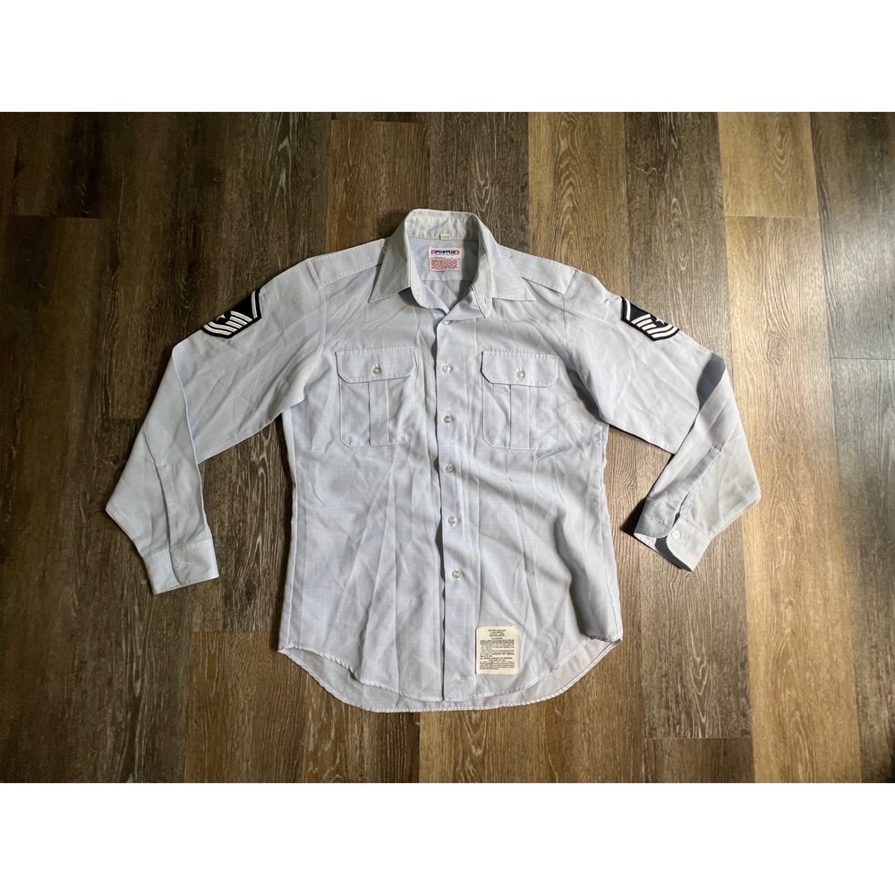 Propper Uniform Shirt Mens 16-35 Blue Long Sleeve Air Force Rank Military